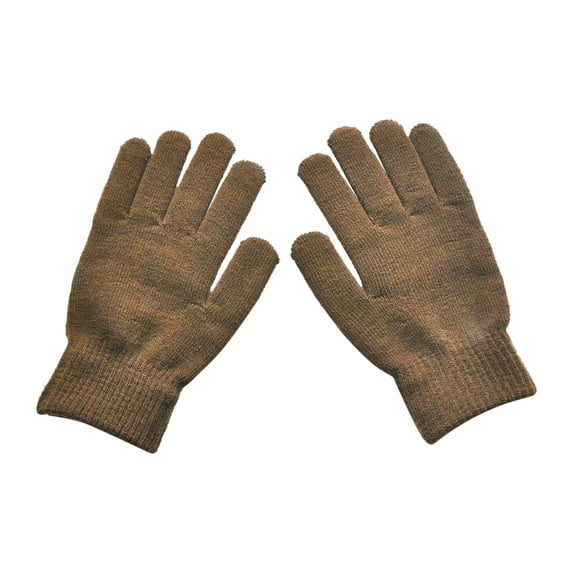 Tiqkatyck Work Gloves Men's and Women's Winter Thick Warm and Cold Knitted Solid Color Cycling Gloves Winter Gloves Coffee