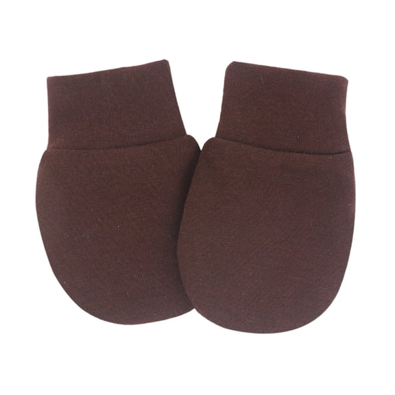 Tiqkatyck Work Gloves Newborn Baby Mittens Infant Toddler Gloves No Scratch Mittens Unisex Cotton Gloves for 0-6 Months Baby Boys Girls Winter Gloves Brown