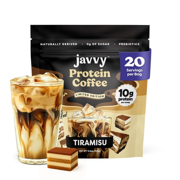 Tiramisu Protein Iced Coffee - Premium Whey Protein & Instant Iced Coffees - 100% Natural Cold Brew Coffee - Zero Artificial Flavors & Sweeteners, 80 mg Caffeine Per Serving, 0g of Sugar, 20 Servings