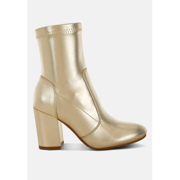 Tirana Metallic Pleather Sock Boots