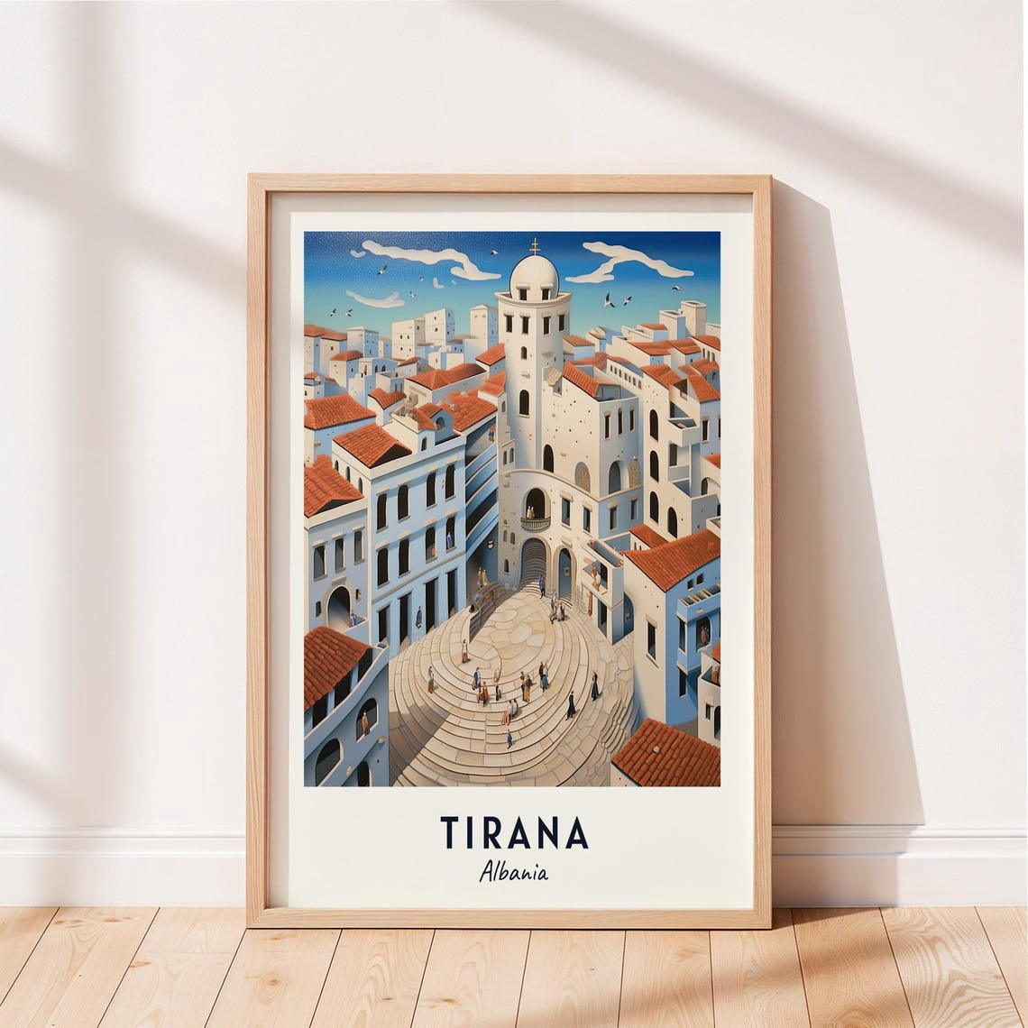 Tirana Travel Skanderbeg Square Albania Cityscape Poster, Travel ...