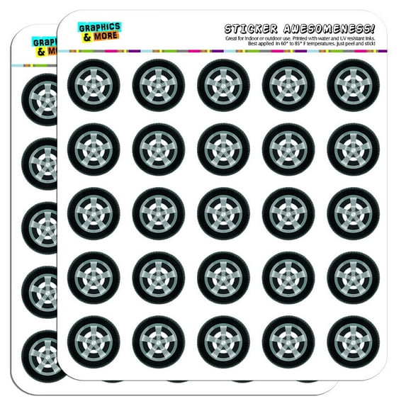 Tire 1" Scrapbooking Crafting Stickers