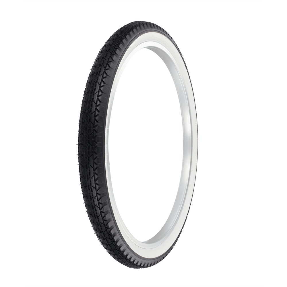 PRO+ Bicycle Tire In 24" X 2.125" Black/White Sidewall Diamond Tread Tire P-123A