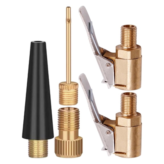 Tire Air Chuck with Clip Adapter Brass Locking Inflator Nozzle for Car, Bike, Motorcycle