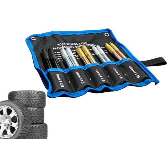 Tire Alignment Pins 10 Piece Heavy Duty, Rustproof Anti-Slip Wheel Stud Guide Tool For Garage Workshop Vehicle Truck Automobile Service