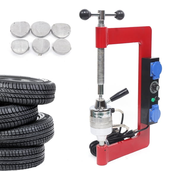 Tire Auto Repair Machine Kit with 6 Moulds, 170-180 110V Tyre Vulcanizing Machine Tyre Heating Repair Machine Tire Repair Tool Garage Equipment Vulcanizer Set for Small Car Tire