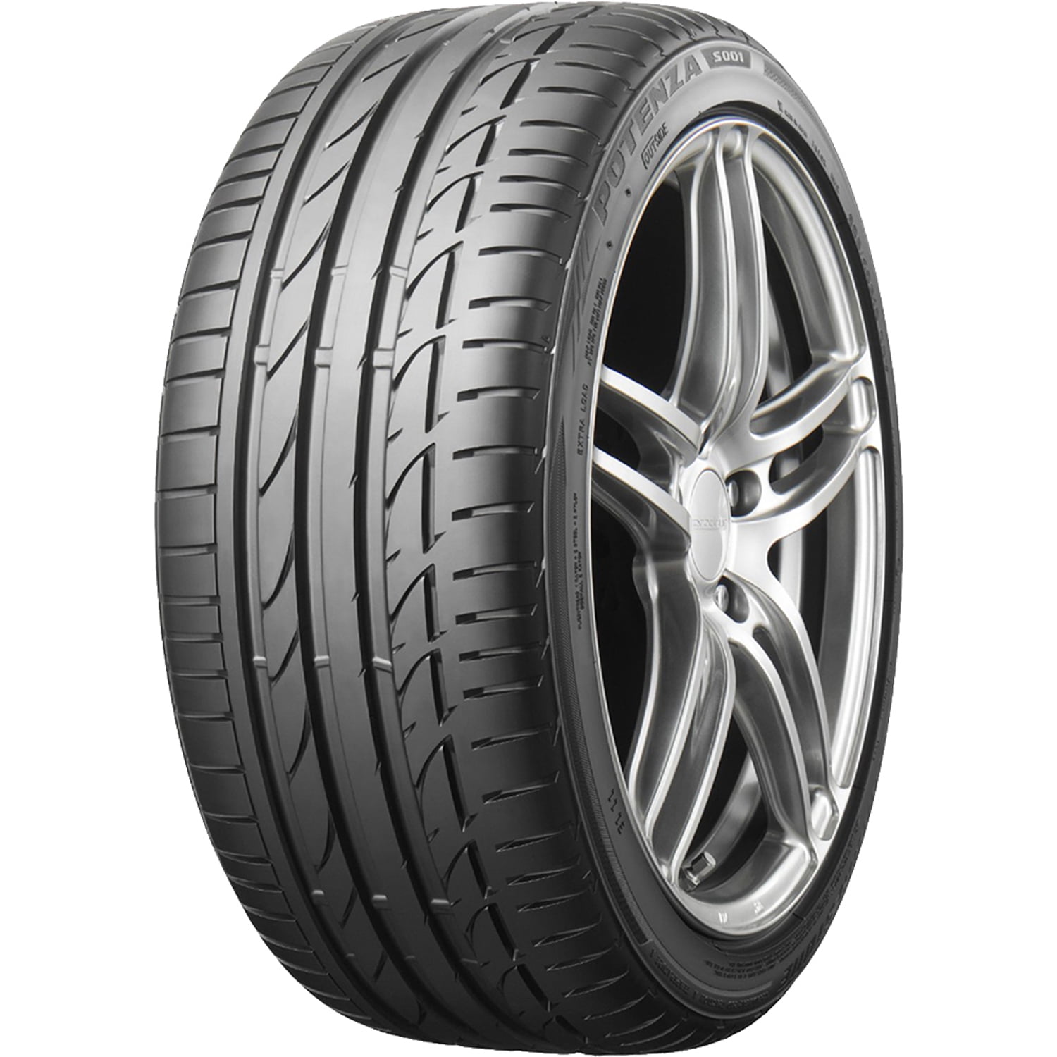 Tire Bridgestone Potenza S001 235/40R19 96Y XL High Performance Fits: 2014-20 Ford Fusion Titanium, 2015-16 Honda Accord Sport