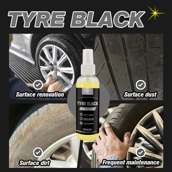 Tire Brightener 100ml Aging Delay Polish,Wheel Brighten Darken Coating Protector,Stain Removal Gloss Enhancement Tire Care,UV Rain Resistance Tire Maintenance Oil,Multi Vehicle Tire Shine Cleaner