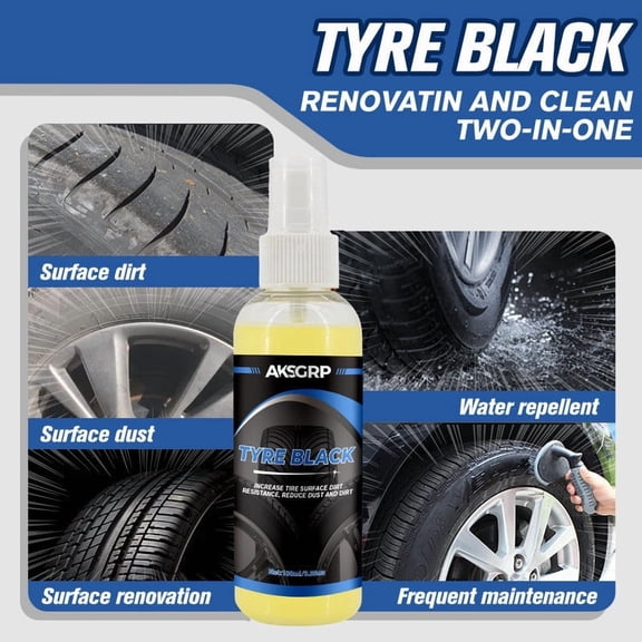 Tire Brightener, 100ml Wheel and Rim Polishing Spray, Protects Tires from UV Rays, Restores Gloss and Shine, Durable Tire Protection for Cars and Trucks