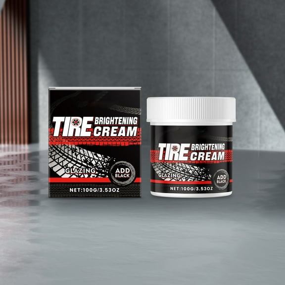 Tire Brightening Cream with Beeswax – Anti-Crack, Explosion-Proof Formula for Cars/SUVs ,Long-Lasting Shine, Waterproof & Non-Greasy (Safe, Eco-Friendly, Easy DIY Application) black