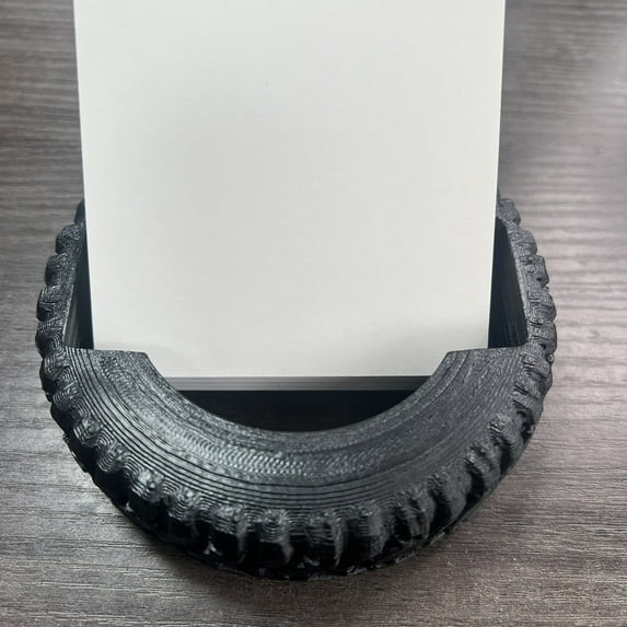 Tire Business Card Holder Pen Organizer | Resin Desk Ornament for Office, Mechanic, Car Enthusiast | Automotive Stacking Design | Unique Gift | 1 Piece | Cool Workspace Decor