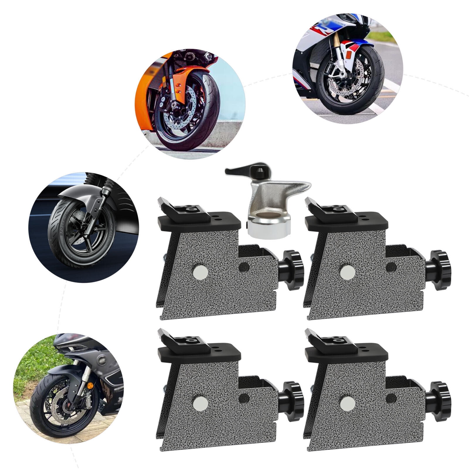 Tire Changer Adapter ATV Motorcycle Adapter 4PCS Tire Adapter Rim Clamp Black