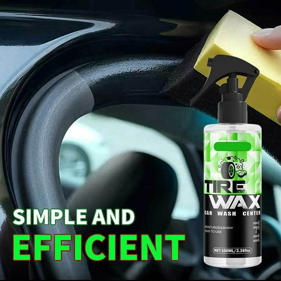Tire Coating Agent 100ml | Car Tire Brightener & Cleaner | Wheel Gloss Spray | Long-Lasting Blackening & Shine | Decontamination | Easy Application with Sponge | Maintenance Protection