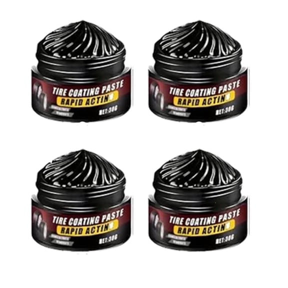 Tire Coating Paste, Bring Back Original Deep Black Shine Rubber Plastic Car Polishing Balm Cream Wax Wheel Sponge Nourish Renewal Restores Care Gloss Interior Auto Cleaning, 1.76&nbsp;oz (4pcs)