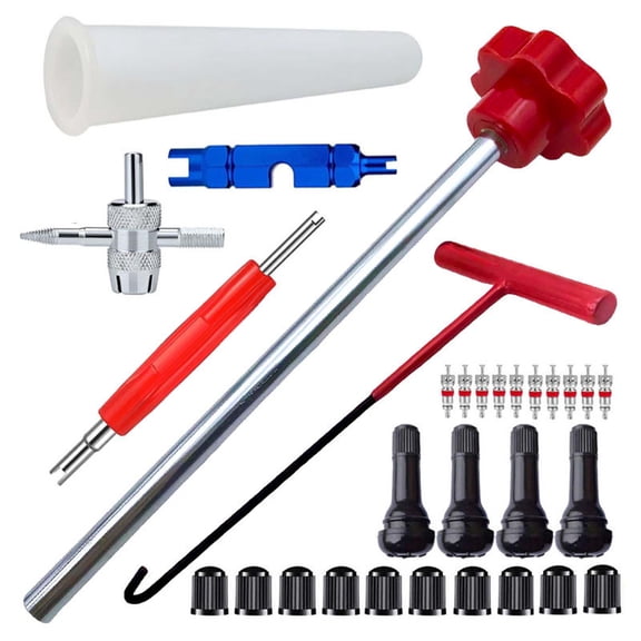 Tire Core Replacement Tool Set, Automotive Change Tire Kit for Valve Maintenance, Professional Vehicle Repair Accessories for Leaky Tires, Durable Hardware for Garage and Roadside Use, by UKHCCC