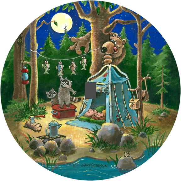 Tire Cover Central Bear The Heist Spare Tire Cover Black Vinyl 255/70r18 Center Back Up Camera Opening