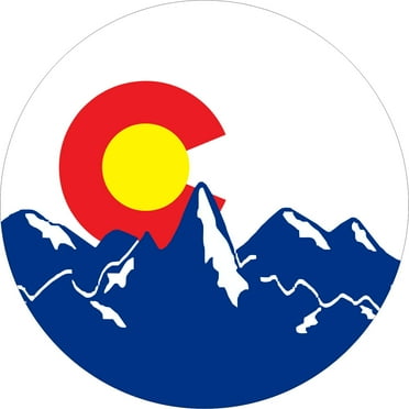 Tire Cover Central Colorado Flag Mountain Black Vinyl 255/75r17