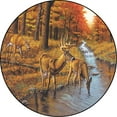 thumbnail image 1 of Tire Cover Central Deer Buck & Doe Forest Black Vinyl Spare Tire Cover 35X12.50, 1 of 4