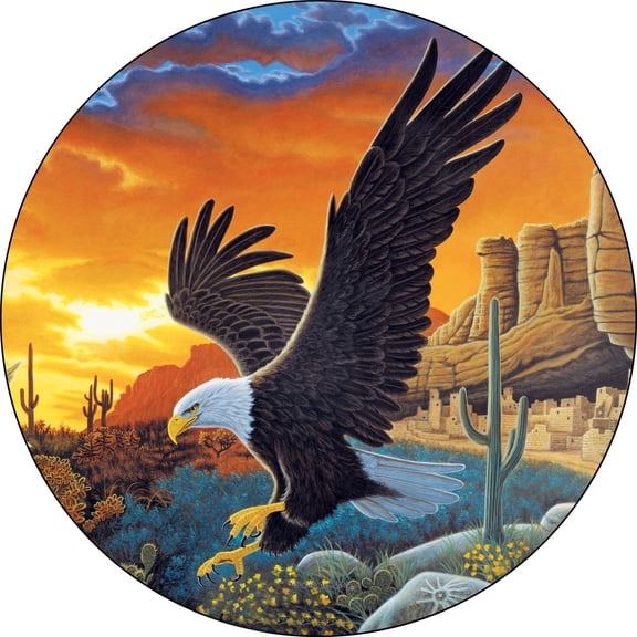 Tire Cover Central Desert Eagle Black Vinyl (Select Size/Camera in Menu) 215/75r15