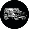 thumbnail image 1 of Tire Cover Central Doodle Art 4x4 Spare Tire Cover Black Vinyl 245/75r17 With Camera Hole, 1 of 3
