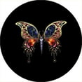 thumbnail image 1 of Tire Cover Central Fractal Butterfly Black Vinyl (Select Size/Camera Option in Menu)175/80r13, 1 of 4