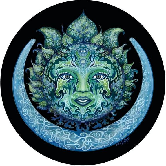 Tire Cover Central Green Woman Celtic Spare Tire Cover Black Vinyl 205/75r15