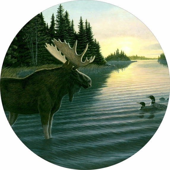 Tire Cover Central Moose Spare Tire Cover Black Vinyl 255/70r18 Center Camera Opening