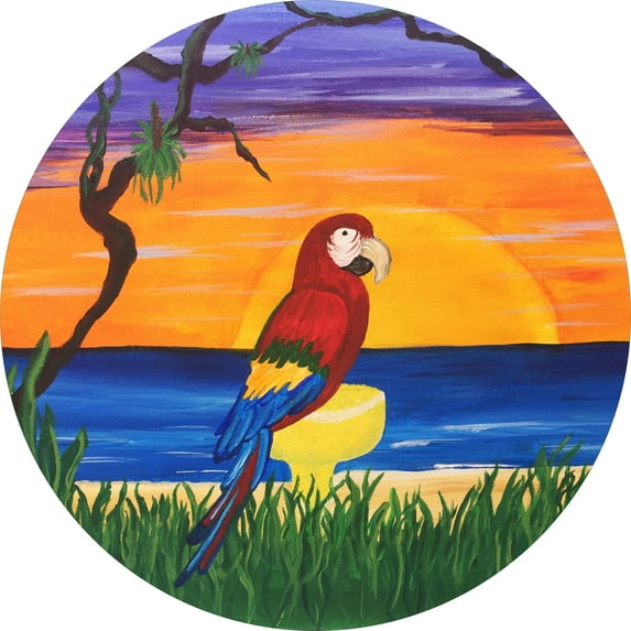 Tire Cover Central Parrot Margarita Black Vinyl (Select Size/Camera in Menu) 245/75r17