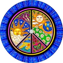 Tire Cover Central Peace Sign Earth Black Vinyl (Select Size/Camera in Menu) 255/70r18