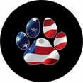 thumbnail image 1 of Tire Cover Central Pet Paw US Flag Spare Tire Cover Fits Center Backup Camera Openings 285/70r17, 1 of 3