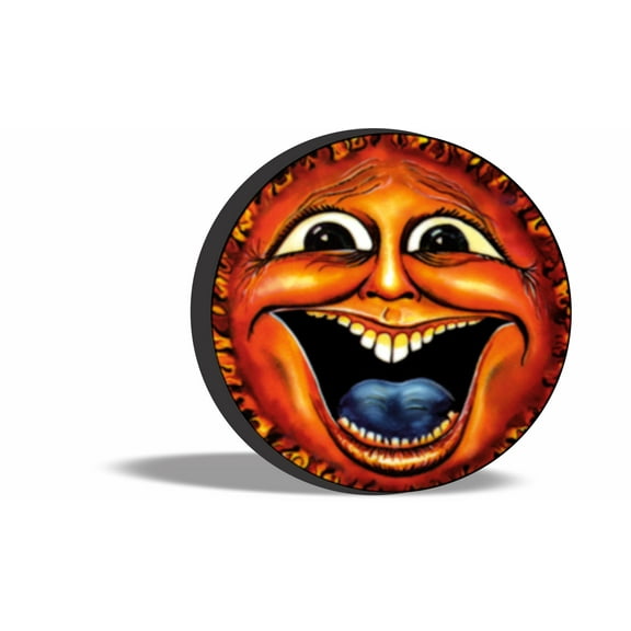 Tire Cover Central Smiley Sun Face Spare Tire Cover Black Vinyl 205/70r15