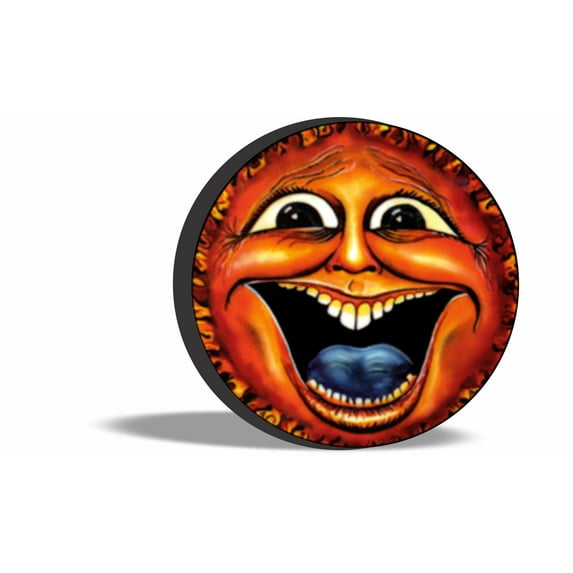 Tire Cover Central Smiley Sun Face Spare Tire Cover Black Vinyl