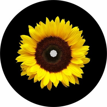 Tire Cover Central Sunflower Spare Tire Cover Black Vinyl 255/70r18 Center Camera