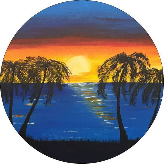Tire Cover Central Sunset Black Vinyl (Select Size/Camera in Menu) 175/80r13