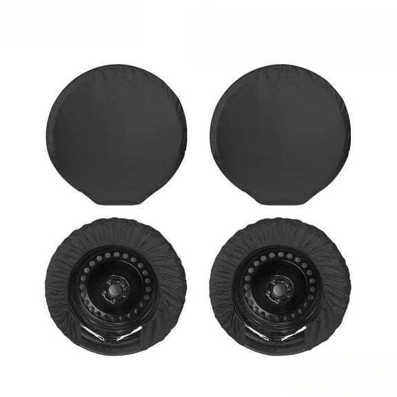 Tire Covers 4 Pack, Tire Wheel Protector for Truck, SUV, Trailer, Camper, RV, Carbon Fiber Spare Tire Cover Sun Rain Snow Protector, Universal Fits Tire Diameters 29-31.75 inches,Black