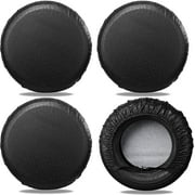 Tire Covers for RV Wheel 4 Pack Black, Oxford Waterproof UV Sun Protectors for Motorhome Boat Trailer Camper Van SUV,D74cm x H28cm for Diameter 27"-29"