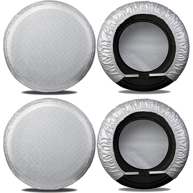 Tire Covers for RV Wheel (4 Pack Silver), Oxford Waterproof UV