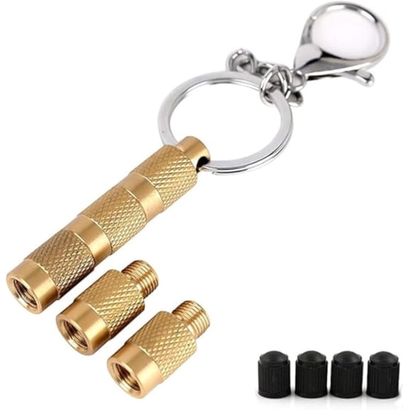 Tire Deflator,4 in 1 Solid Brass Easy Storage and Using Tire Air Down Tool,Tire Pressure Deflators for Offroad Vehicle