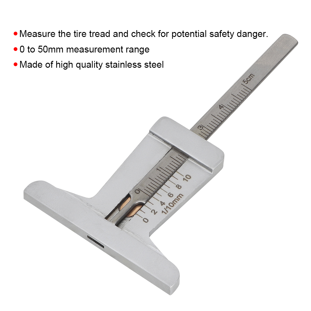 Tire Depth Gauge 050mm Caliper Sliding Pocket Caliper Tyre Tire Veins