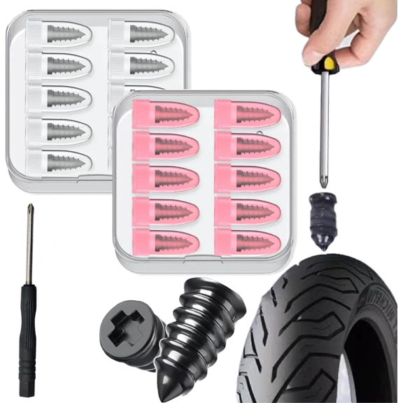 Tire Fix Rubber Nail Kit,20PCS Tire Repair Rubber Nails Kit with 2 Sizes