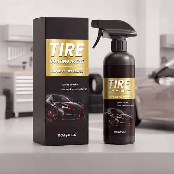 Tire Gloss Coating Spray For Automotive Wheel Surfaces, Daily Cleaning And Shine Maintenance For Tire Sidewalls, Portable 120ml Formula With Quick-Drying Non-Greasy Finish