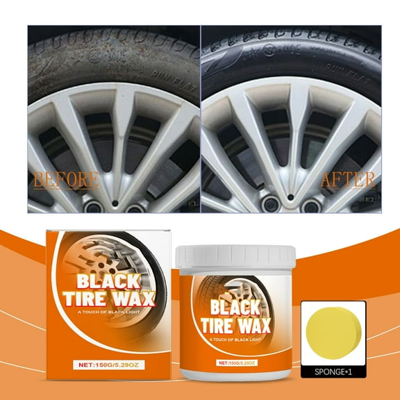 Tire Gloss Wax, Wheel Hub Cleaner & Protectant, Non-Greasy Shine, Long-Lasting Finish, Easy Application, Enhances Black Rubber, Water-Resistant