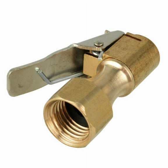 Tire Inflatable Straight Brass Open Flow Air Chuck Lock-On Clip 1/4" NPT US 2Pcs