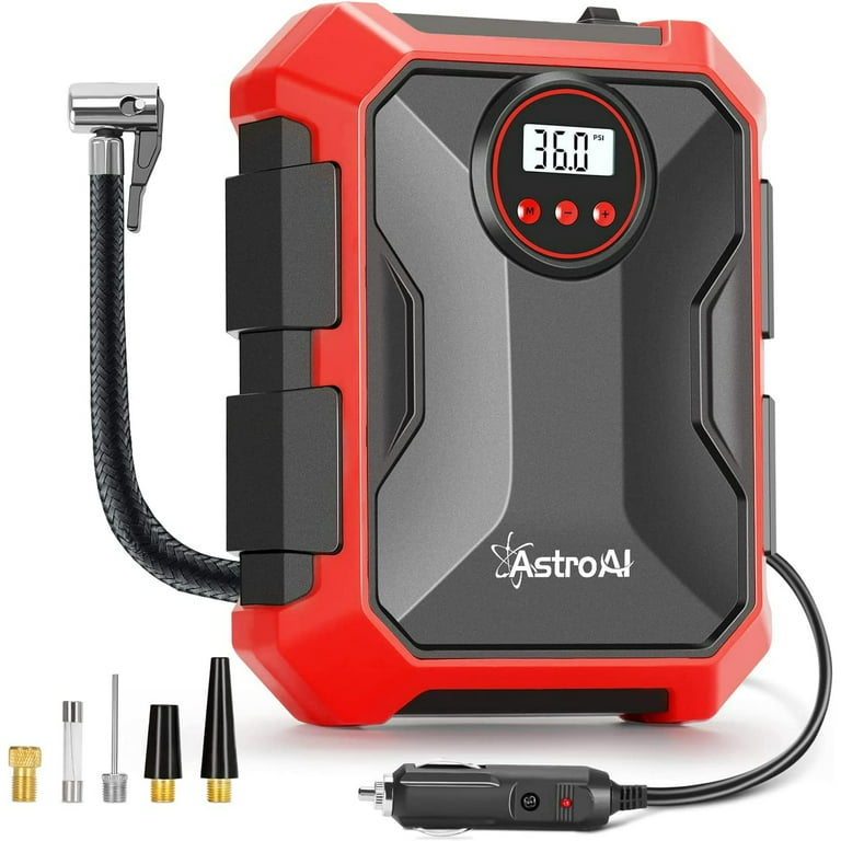 Tire Inflator 100 PSI, Car Tire Air Pump, Portable Air Compressor for  Tires, Red