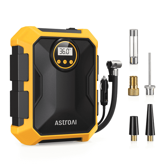 Tire Inflator 100 PSI, Car Tire Air Pump, Portable Air Compressor for Tires, Yellow, for Gift