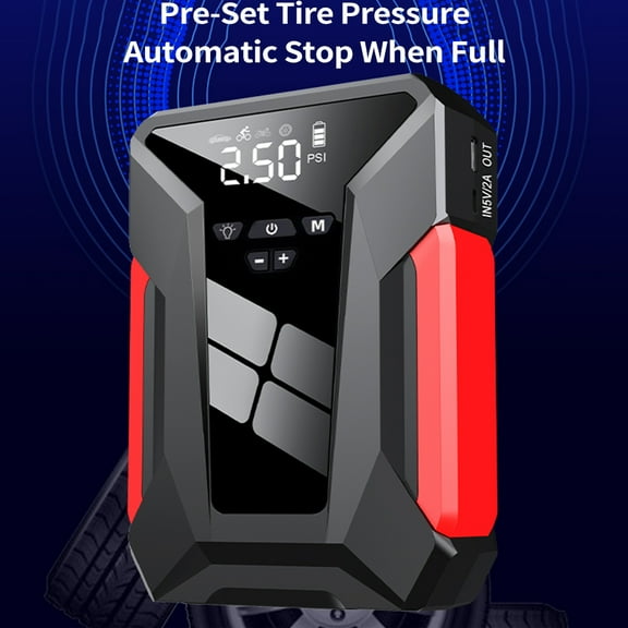 Tire Inflator,10000mah 1000a Air Compressor With Led Car Bike Led Air 1000a Jump Air Pump Tire Inflator Screen Led Car Compressor Air Compressor With Pump 10000mah Inflator Portable Bike Ball With