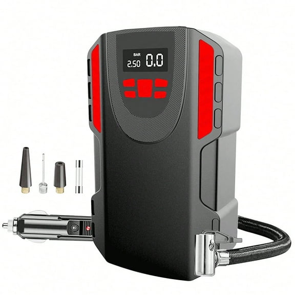 Tire Inflator, 120W Portable Air Compressor Pump For Car Tires With Tire Pressure Detection Preset And Auto Shutoff, 12V Up To 150PSI Tire Pump With Digital Pressure Gauge And LED Light