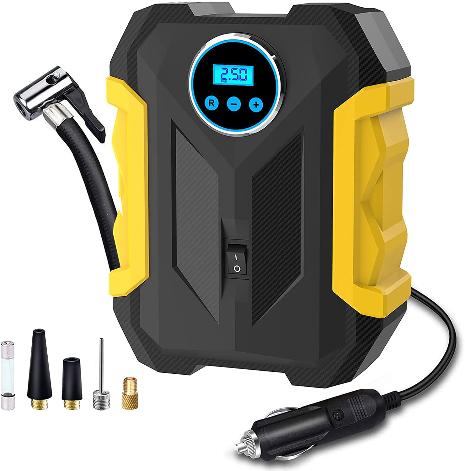 Portable Air Compressor Tire Inflator with Tire Repair Kit - 12V
