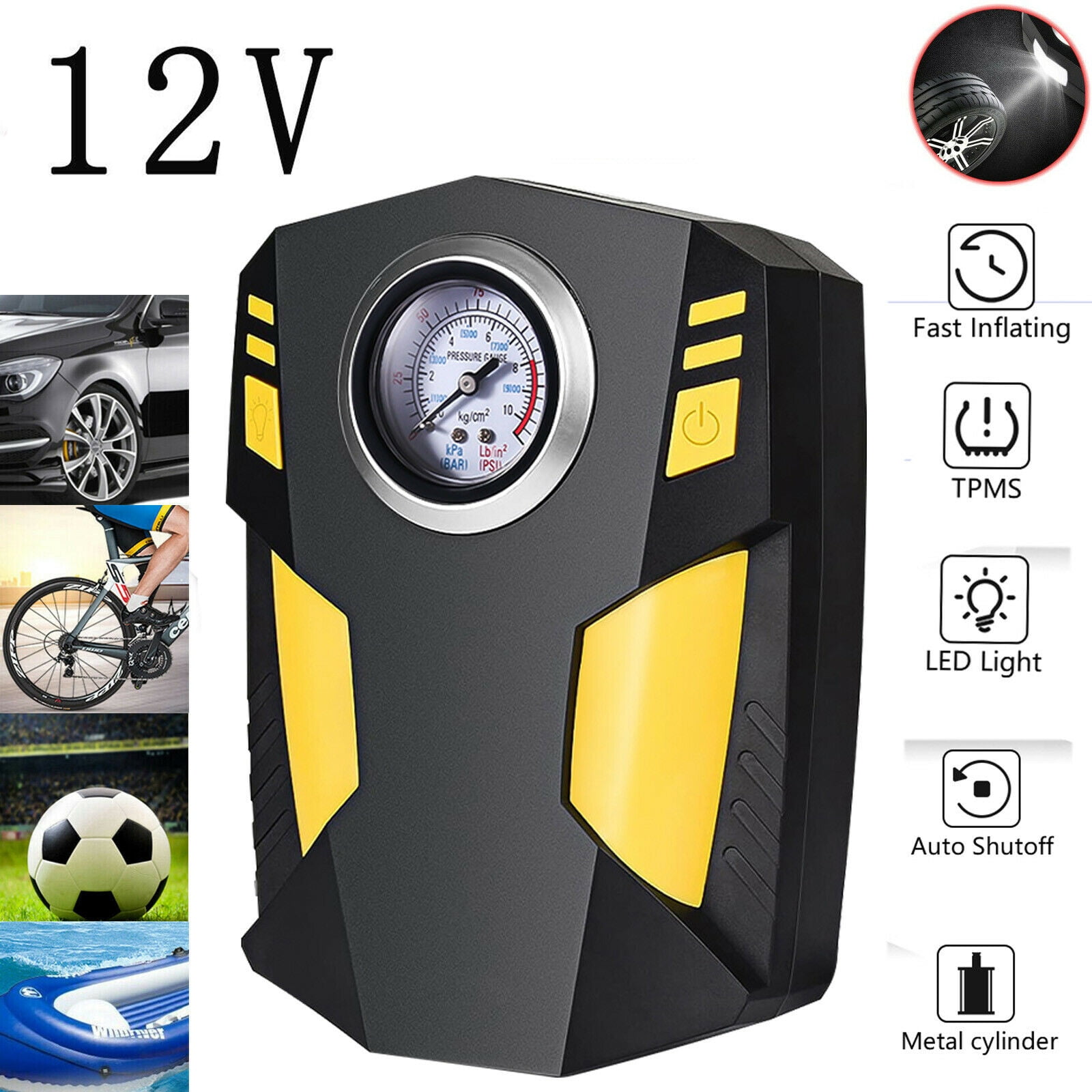 LYUMO Portable Cylinder 150 PSI Air Compressor 12V Car Auto Pump Tire Inflator LYUMO Portable Cylinder 150 PSI Air Compressor 12V Car Auto Pump Tire Inflator