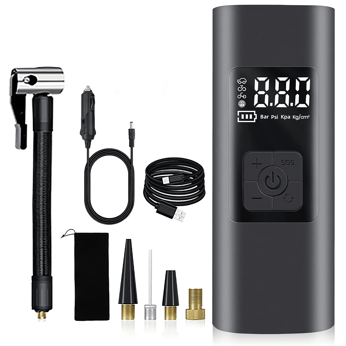 DNA MOTORING TOOLS-00270 150 PSI Wireless Portable Air Pump Tire Inflator  for Inflating Car, Truck & Motorcycle Tires, Balls